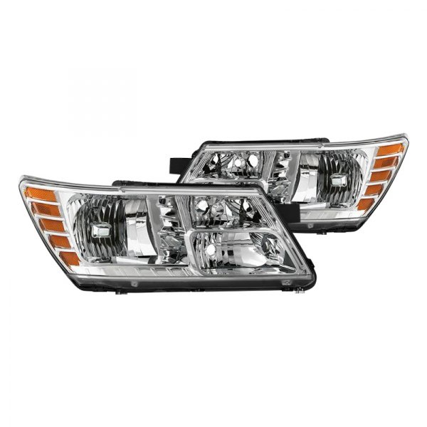 Spyder® - Driver and Passenger Side Chrome Factory Style Headlights, Dodge Journey