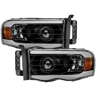 Spyder® - Driver and Passenger Side Black LED Light Tube Headlights