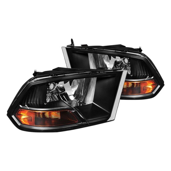 Spyder® - Black Euro Headlights, Dodge Ram