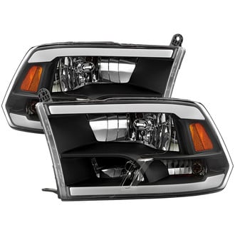 Spyder® - Driver and Passenger Side Black LED Light Tube Headlights