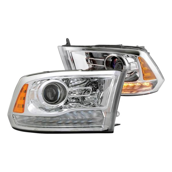 Spyder® - Chrome Projector Headlights with Switchback LED DRL