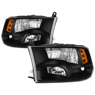 Spyder® - Driver and Passenger Side Black Euro Headlights