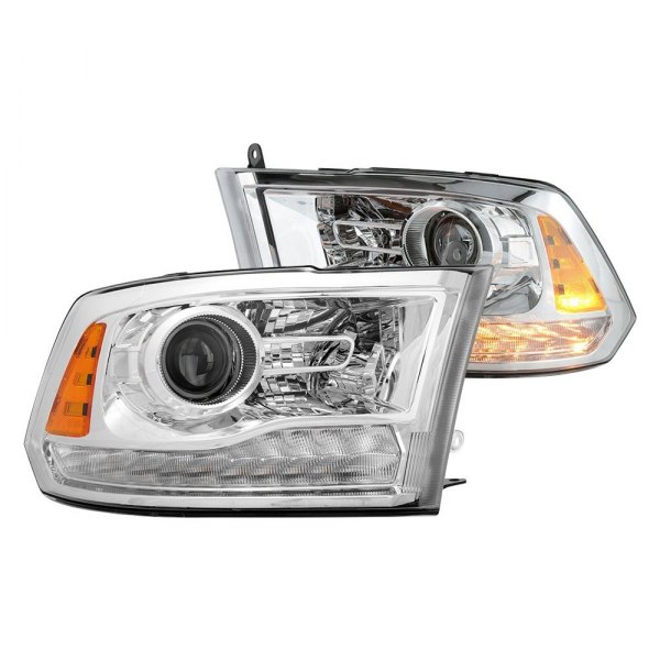 Spyder® - Chrome Factory Style Projector Headlights with LED Turn Signal, Ram 1500