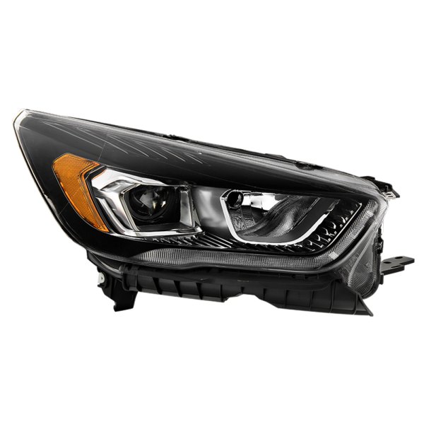 Spyder® - Passenger Side Black Factory Style Projector Headlight with LED DRL