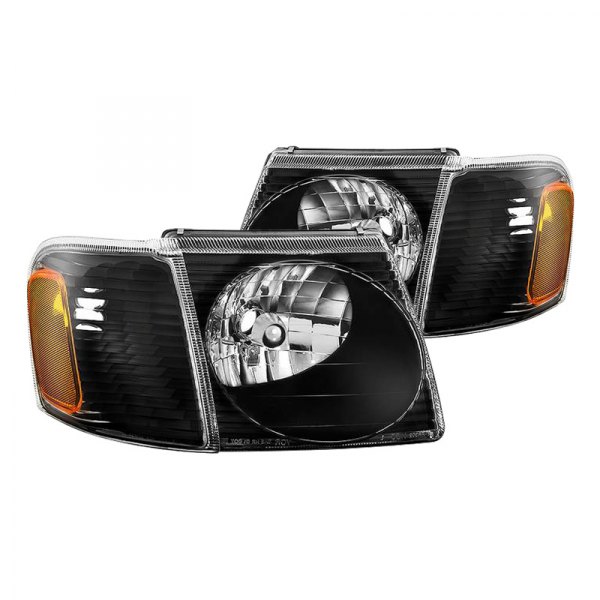 Spyder® - Black Euro Headlights with Corner Lights