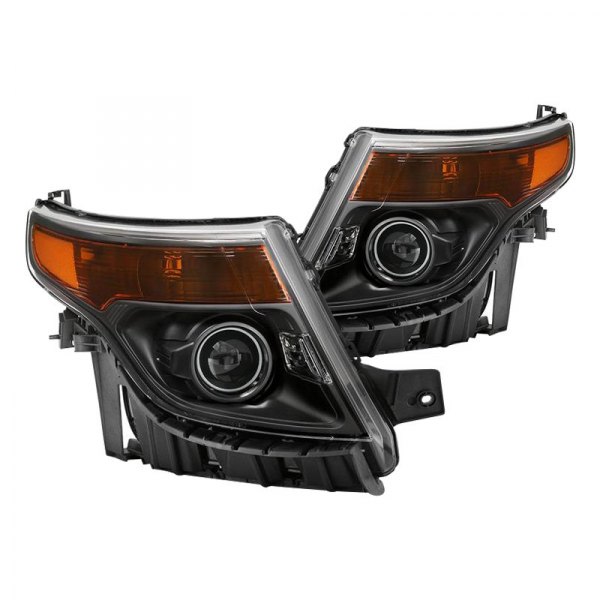 Spyder® - Black Factory Style Projector Headlights, Ford Explorer