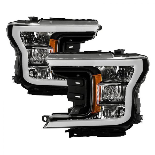 Spyder® - Black Switchback LED DRL Bar Euro Headlights with LED DRL