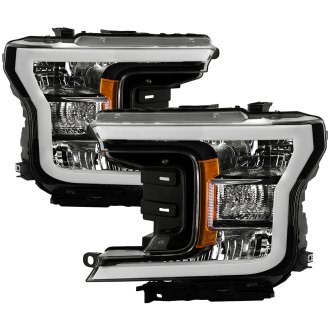 Spyder® - Driver and Passenger Side Black Switchback LED DRL Bar Euro Headlights