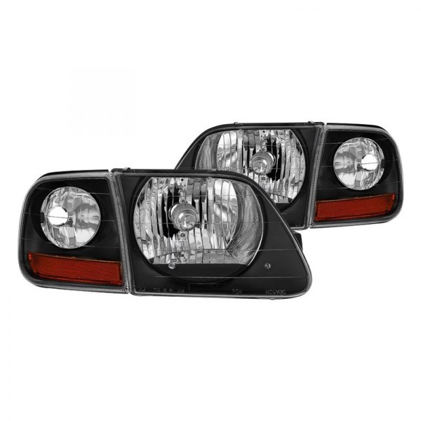 Spyder® - Black Euro Headlights with Corner Lights