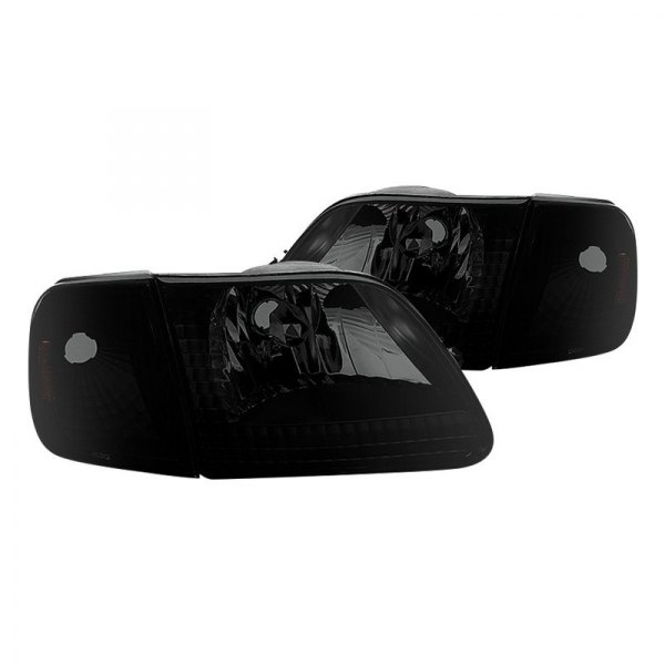 Spyder® - Black/Smoke Euro Headlights with Corner Lights