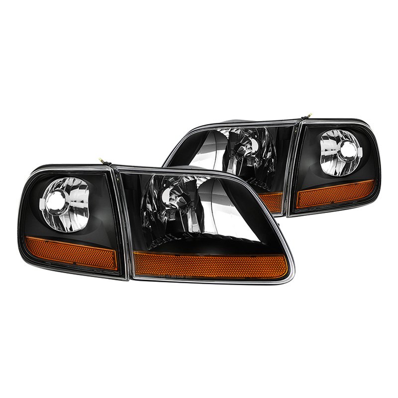 Spyder® - Harley Davidson Style Black Factory Style Headlights with Corner  Lights