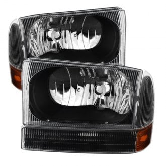 Spyder® - Driver and Passenger Side Black Euro Headlights with Bumper Lights