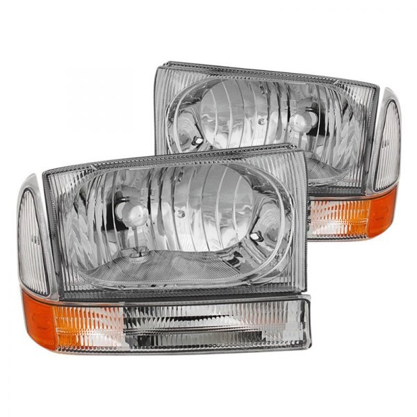 Spyder® - Chrome Euro Headlights with Bumper Lights