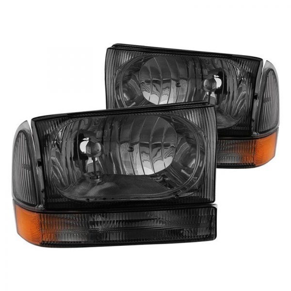 Spyder® - Chrome/Smoke Euro Headlights with Bumper Lights