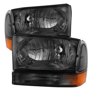 Spyder® - Driver and Passenger Side Chrome/Smoke Euro Headlights with Bumper Lights