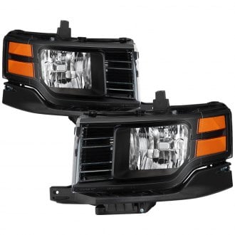 Spyder® - Driver and Passenger Side Black Euro Headlights