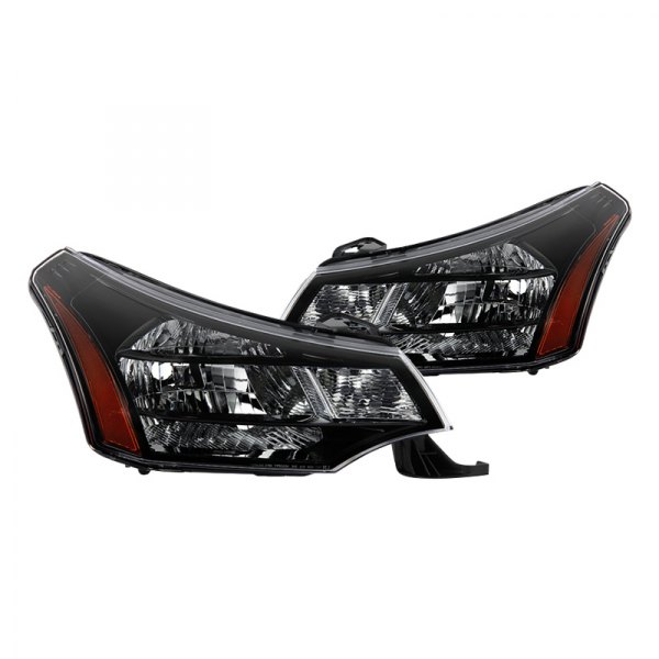 Spyder® - Driver and Passenger Side Black Factory Style Headlights, Ford Focus