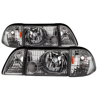 Spyder® - Driver and Passenger Side Chrome Euro Headlights with Corner Parking Lights