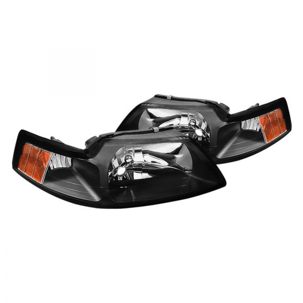 Spyder® - Black Euro Headlights, Ford Mustang