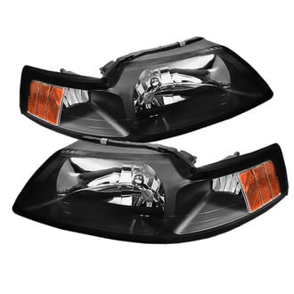 Spyder® - Driver and Passenger Side Black Euro Headlights