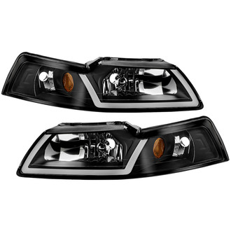 Spyder® - Driver and Passenger Side Black LED Light Tube Headlights