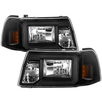 Spyder® - Driver and Passenger Side Black Switchback LED Light Tube Headlights with Turn Signal/Corner Lights