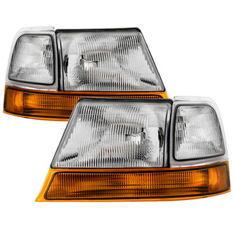 Spyder® - Driver and Passenger Side Chrome Factory Style Headlights with Corner Lights