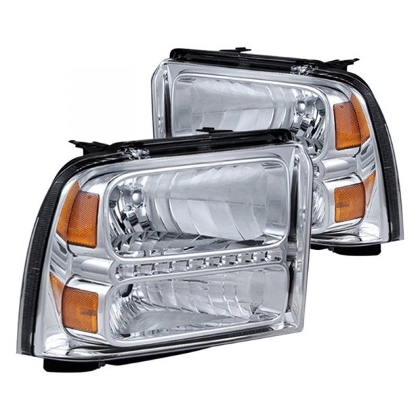 Spyder® - Chrome Euro Headlights with Parking LEDs