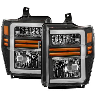 Spyder® - Driver and Passenger Side Black LED Light Tube Headlights