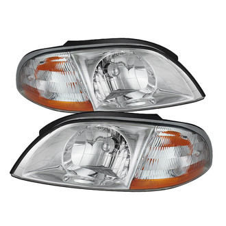 Spyder® - Driver and Passenger Side Chrome Euro Headlights