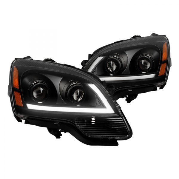 Spyder® - Black LED Light Tube Projector Headlights, GMC Acadia