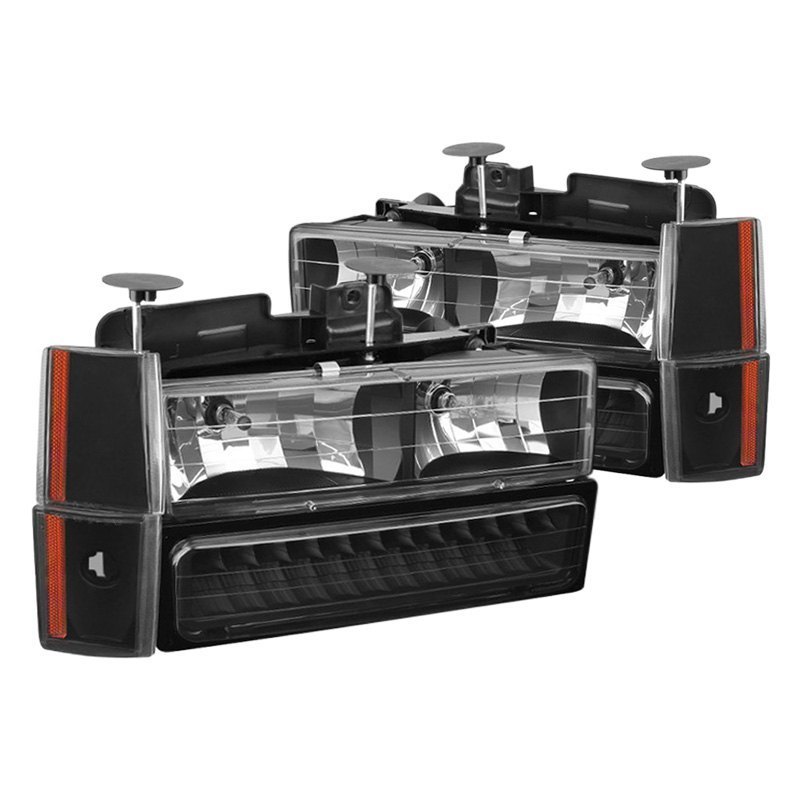 Spyder® HD-JH-GMCCK88-LED-AM-BK-SET - Black Euro Headlights with LED Turn  Signal/Parking and Corner Lights