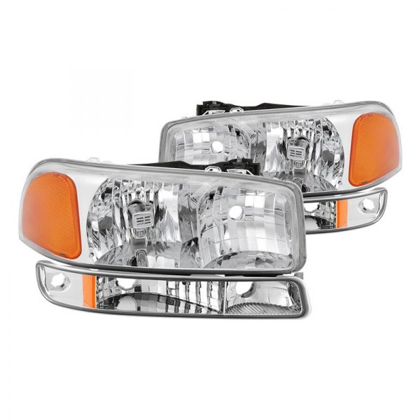 Spyder® - Chrome Euro Headlights with Bumper Lights