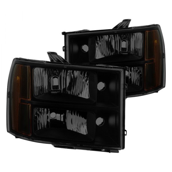 Spyder® - Black/Smoke Euro Headlights, GMC Sierra