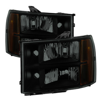 Spyder® - Driver and Passenger Side Black/Smoke Euro Headlights
