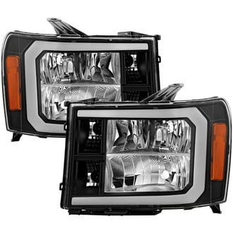 Spyder® - Driver and Passenger Side Black LED Light Tube Headlights