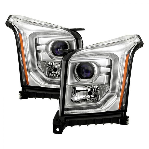 Spyder® - Chrome Factory Style DRL Bar Projector Headlights with LED Turn Signal