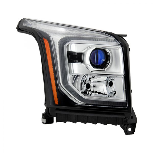 Spyder® - Passenger Side Chrome Factory Style DRL Bar Projector Headlight with LED Turn Signal, GMC Yukon