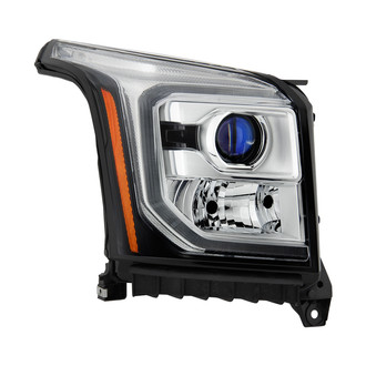 Spyder® - Passenger Side Chrome Factory Style DRL Bar Projector Headlight with LED Turn Signal