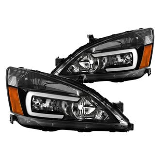 Spyder® - Driver and Passenger Side Black LED Light Tube Euro Headlights