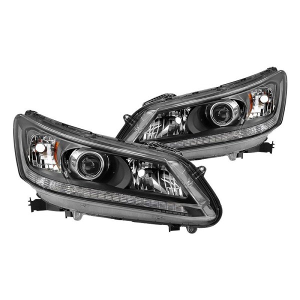 Spyder® - Black Factory Style Projector Headlights, Honda Accord