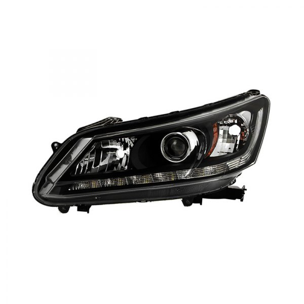 Spyder® - Driver Side Black Factory Style Projector Headlight with LED DRL