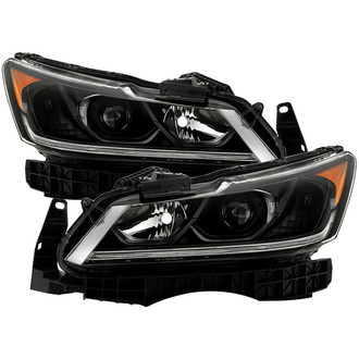 Spyder® - Driver and Passenger Side Black Factory Style Projector Headlights with LED DRL