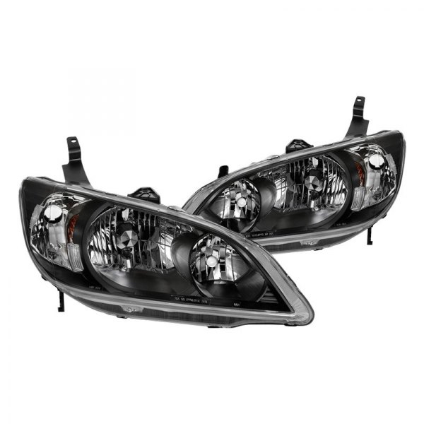 Spyder® - Black Euro Headlights, Honda Civic