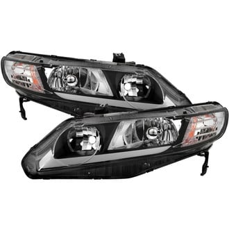 Spyder® - Driver and Passenger Side Black LED Light Tube Headlights