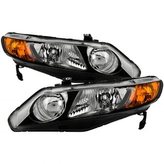 Spyder® - Driver and Passenger Side Black Euro Headlights