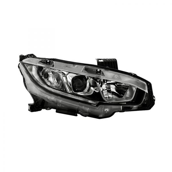 Spyder® - Passenger Side Black/Chrome Factory Style Projector Headlight with LED DRL