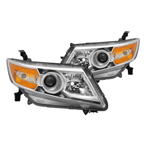 Spyder Honda Odyssey With Factory Halogen Headlights 2014 Chrome Factory Style Projector Headlights