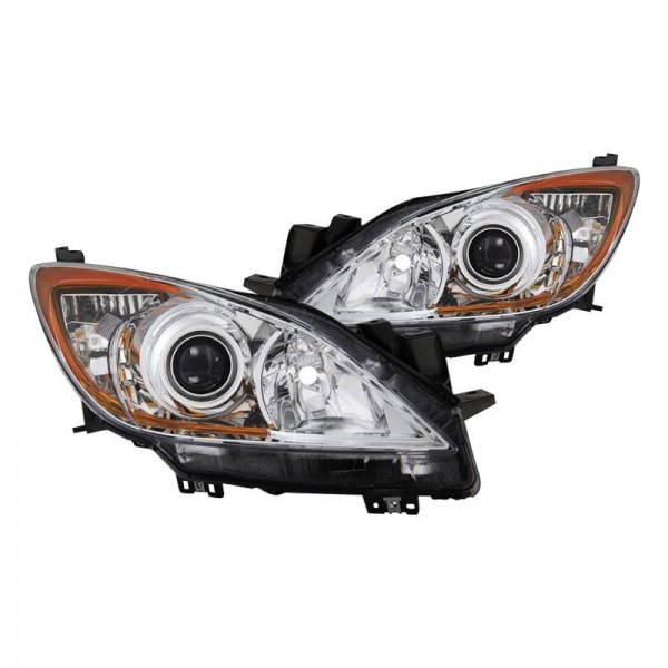 Spyder® - Chrome Factory Style Projector Headlights, Mazda 3