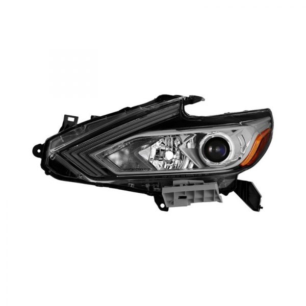 Spyder® - Driver Side Black/Chrome Factory Style Projector Headlight, Nissan Altima